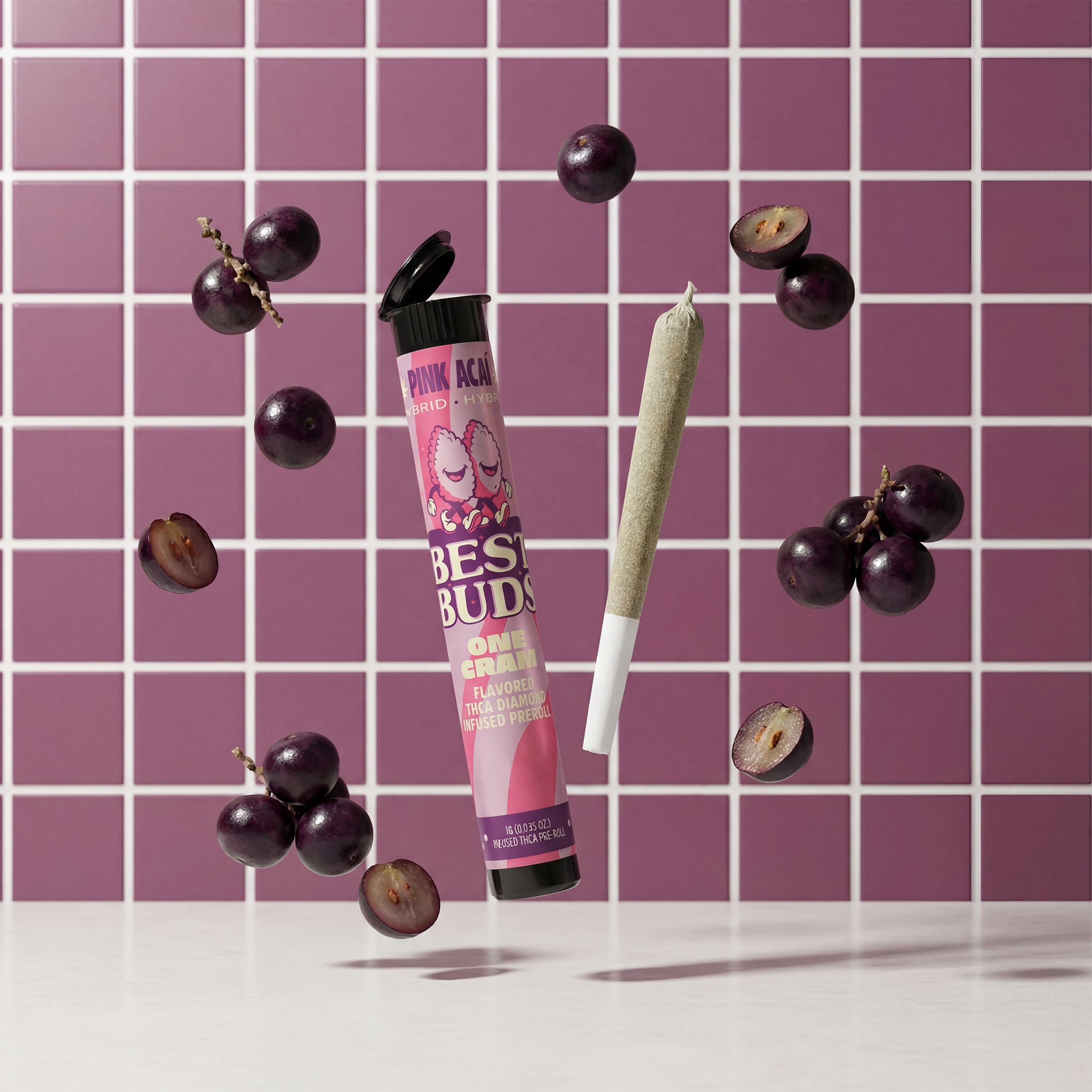 Pink Acai 1g Diamond Infused Pre Roll